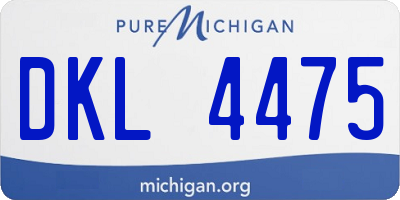 MI license plate DKL4475