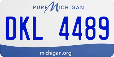 MI license plate DKL4489