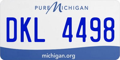MI license plate DKL4498