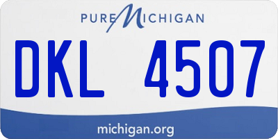MI license plate DKL4507