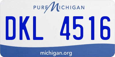 MI license plate DKL4516
