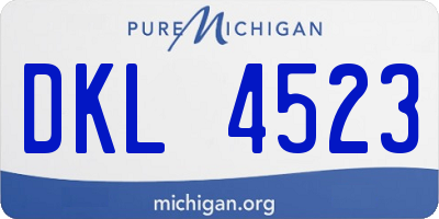 MI license plate DKL4523