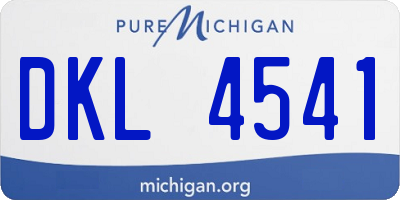 MI license plate DKL4541