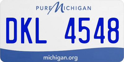 MI license plate DKL4548