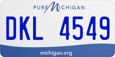 MI license plate DKL4549