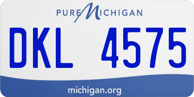 MI license plate DKL4575