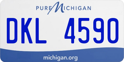 MI license plate DKL4590