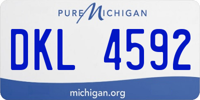 MI license plate DKL4592