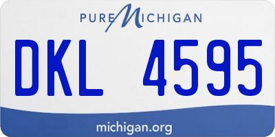 MI license plate DKL4595