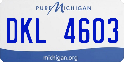 MI license plate DKL4603