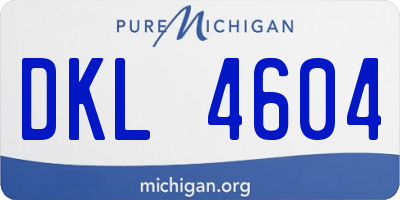MI license plate DKL4604
