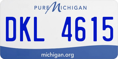 MI license plate DKL4615