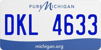 MI license plate DKL4633