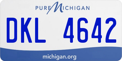 MI license plate DKL4642
