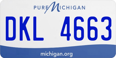 MI license plate DKL4663