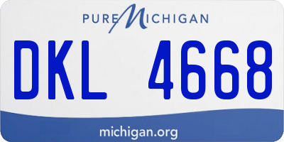 MI license plate DKL4668