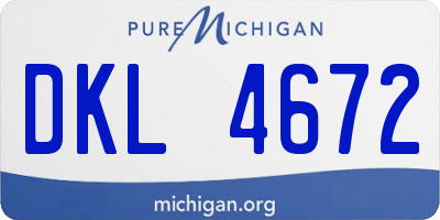 MI license plate DKL4672