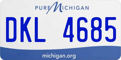 MI license plate DKL4685