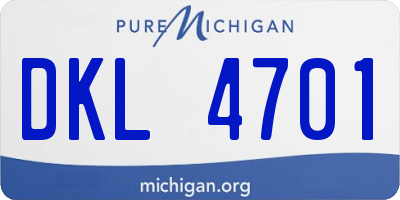 MI license plate DKL4701