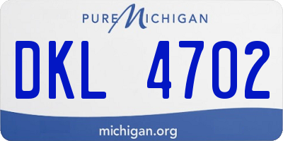 MI license plate DKL4702