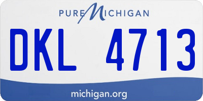 MI license plate DKL4713