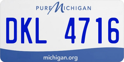 MI license plate DKL4716