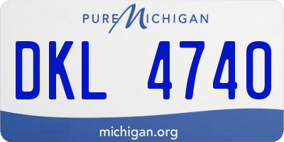 MI license plate DKL4740