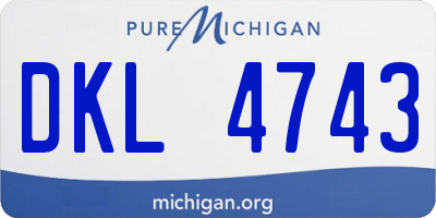 MI license plate DKL4743