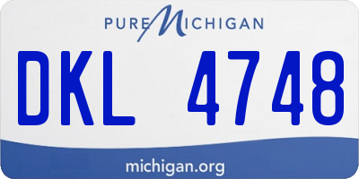 MI license plate DKL4748