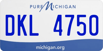 MI license plate DKL4750