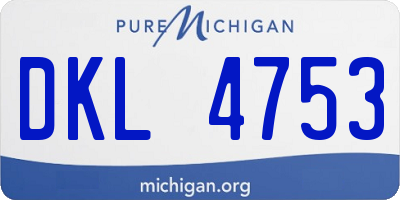 MI license plate DKL4753