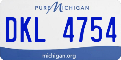 MI license plate DKL4754