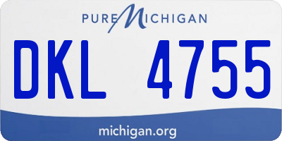 MI license plate DKL4755