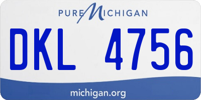 MI license plate DKL4756
