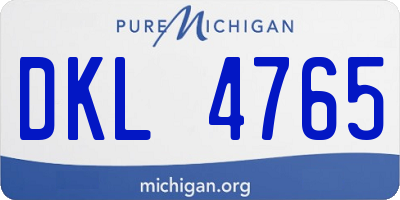 MI license plate DKL4765