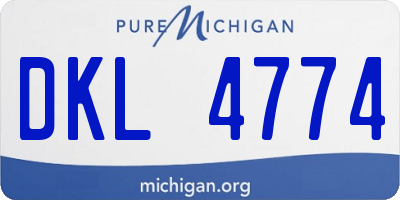 MI license plate DKL4774