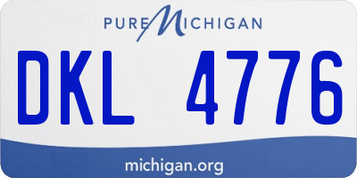 MI license plate DKL4776