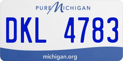 MI license plate DKL4783
