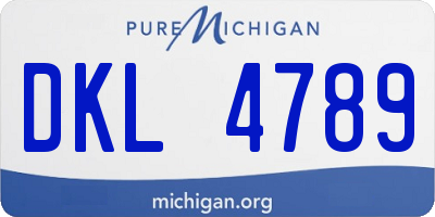 MI license plate DKL4789