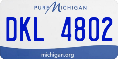 MI license plate DKL4802