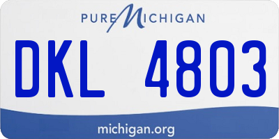 MI license plate DKL4803
