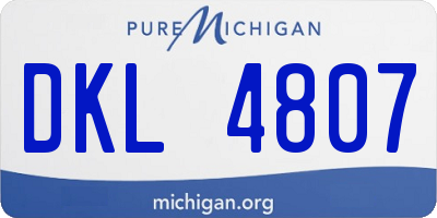 MI license plate DKL4807