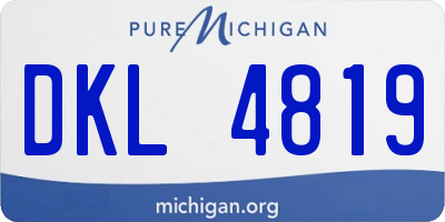 MI license plate DKL4819