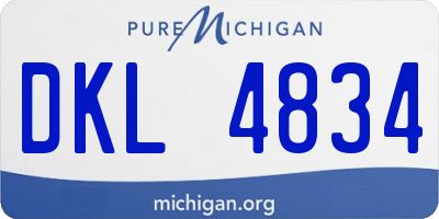 MI license plate DKL4834