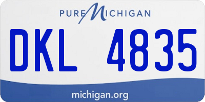 MI license plate DKL4835