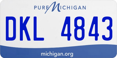 MI license plate DKL4843