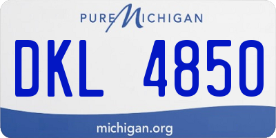 MI license plate DKL4850