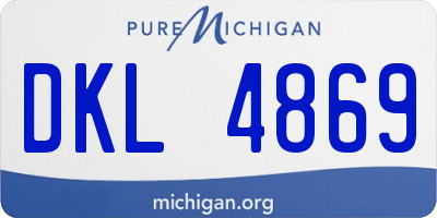 MI license plate DKL4869