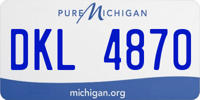 MI license plate DKL4870