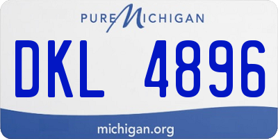 MI license plate DKL4896
